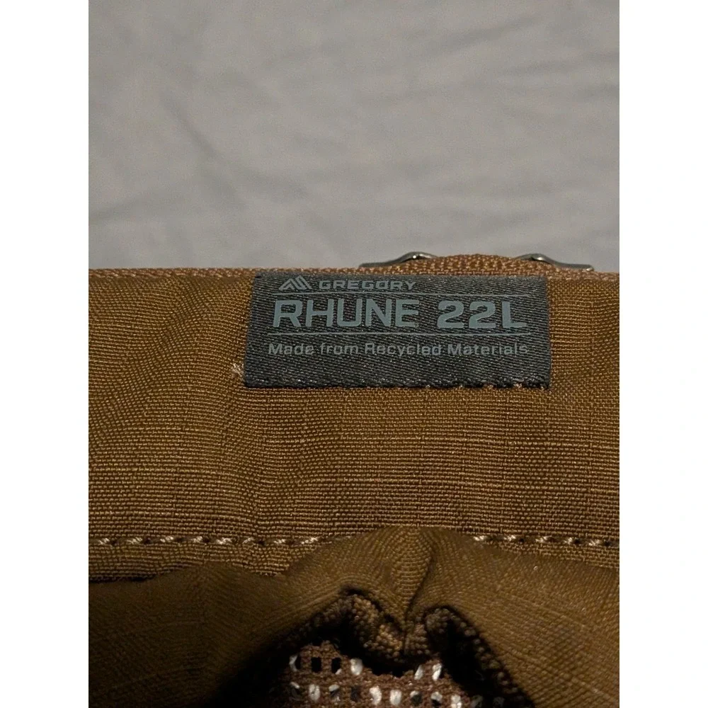 Gregory Rhune 22L Pack Coyote Brown Backpack Hiking Recycled Nylon Mens
